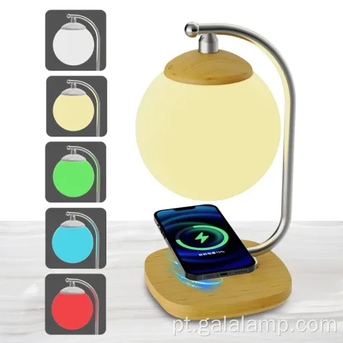 Lâmpada de mesa decorativa de carregamento sem fio moderno